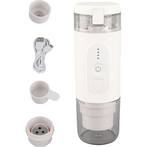 Ortviai Machine à Café Espresso Électrique Portable sans Fil, 18 bars, Batterie 2500 mAh, Compatible Capsules et Café Moulu (1/5)
