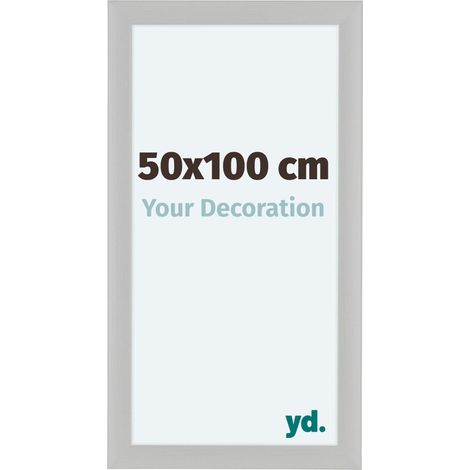yd. - Cadre photo 50x100 - Blanc Grain de Bois - MDF - Como (1/5)