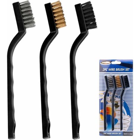 3Pcs Brosse Métallique (Nylon, Laiton, Acier Inoxydable) (1/5)