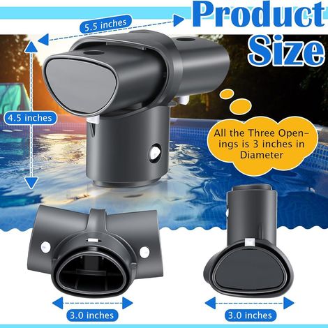 Raccord en T et pièce de traverse Intex 12427 pour piscine cadre ronde dès 15 pieds