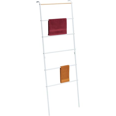 Toallero de escalera de metal negro con 6 peldanos