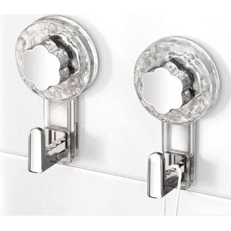 Accroche Serviette Salle de Bain, Crochet Ventouse Extra Puissantes Réutilisables pour Salle de Bain, Cuisine, Camping & Voiture, Bathroom Towel Suction Hooks (Clear+Silver, 11.26.24.3cm2) (1/5)