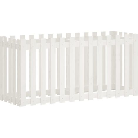 Maison Exclusive - Hochbeet Lattenzaun-Design Weiß 150x50x70 cm M