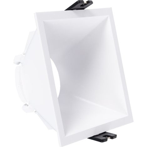Portafaretto Downlight Quadrato Basso UGR per Lampadina LED GU10 Foro 85x85 mm Bianco