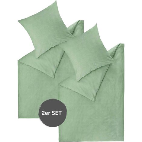 ESPRIT Renforcé Bettwäsche HARP - 2er Set 135x200 cm, Grün