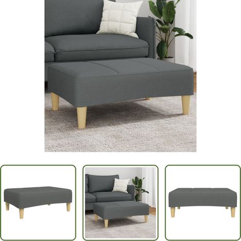 Stoffhocker - Fußhocker Dunkelgrau 77x55x31 cm Stoff (1/5)