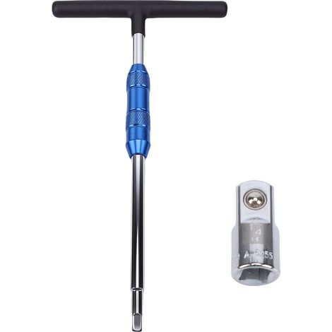 [JAMAIS UTILISÉ]Clé en T 1/4 pouce avec adaptateur 3/8 pouce, poignée rotative à 360 degrés, clé à entraînement réglable pour les réparations domestiques (1/5)