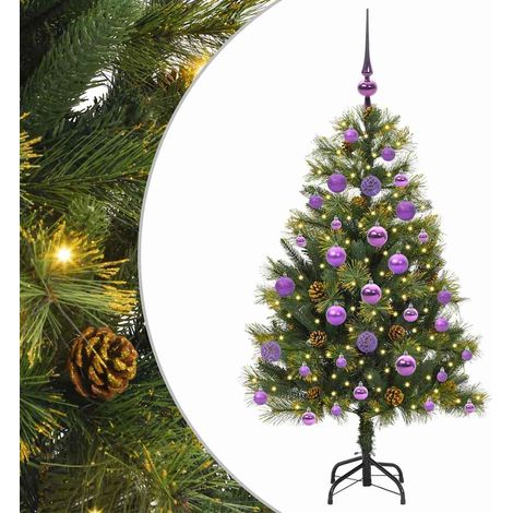 Sapin de Noël，Arbre de Noël artificiel avec branches pliables et cônes 120 cm CFW16958 (1/5)