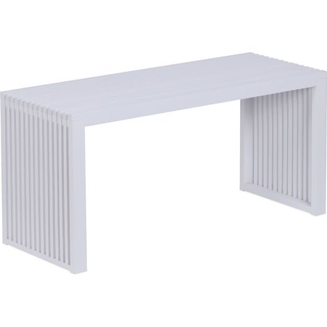 Relaxdays banco de bambú, moderno para cocina, pasillo, baño y dormitorio, HBT: 43x90x33 cm, zapatero, blanco (1/5)