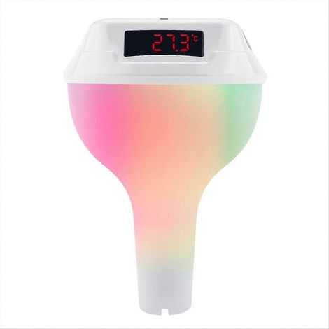 Schwimmendes Poolthermometer, Solar-Poolthermometer, digitales LED-Thermometer mit RGB-Ambientebeleuchtung (1/5)