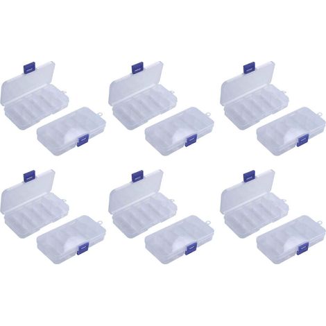 12Pcs 10-Slot Boîte de rangement pour résistances en plastique portable Composant électronique (1/5)