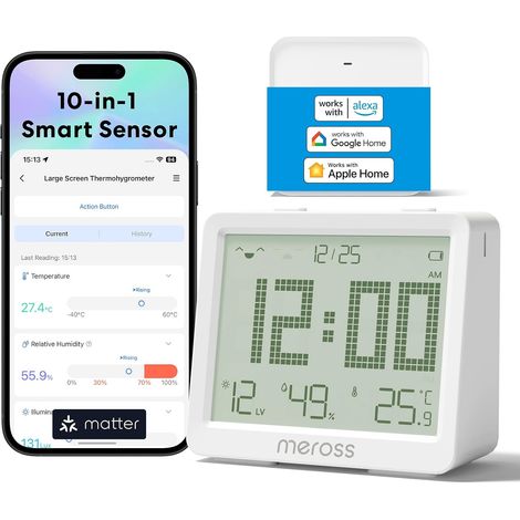 Thermomètre Hygromètre Connecté WiFi HUB MSH450 Moniteur de Température et d’Humidité Surveillance à Distance Notification d’Alarme (1/5)
