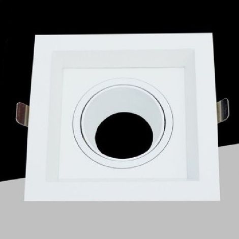 TRADE SHOP - Porta Faretto Orientabile Da Incasso Bianco Per Lampadine Gu10 Gu5.3 P33-gu10-b1 - (1/3)