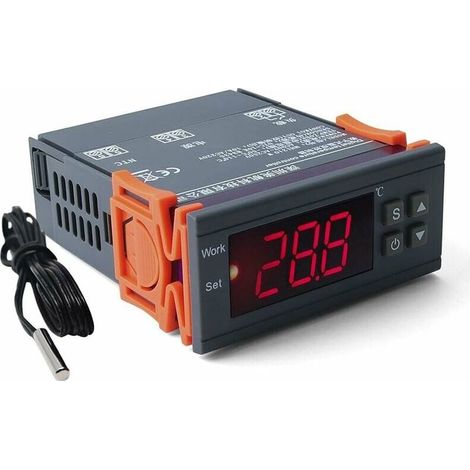 Thermorégulateur Régulateur de Température Thermocouple Contrôleur de Température Numérique avec Capteur pour Systèmes à Température Contrôlée de Réfrigérateur Congélateur -40120 ° C 220V AC (1/5)
