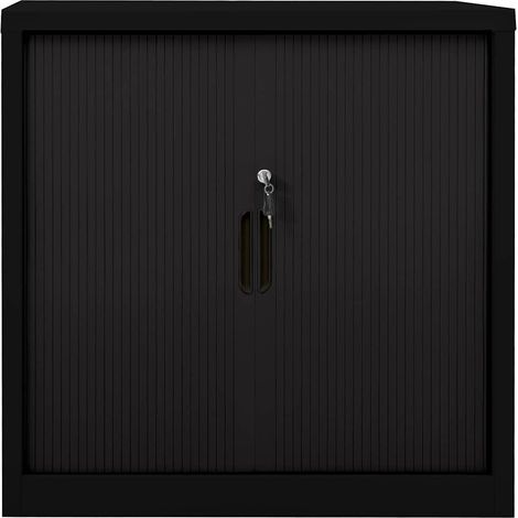 Maison Exclusive - Armadio con Ante Scorrevoli Nero 90x40x90cm in Acciaio (1/5)