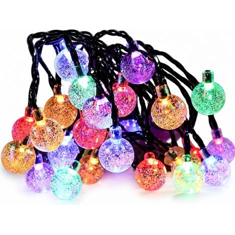 Guirlande Lumineuse LED Solaire Multicolore, 100 Boules, 8 Modes, Étanche pour Extérieur et Camping (1/5)