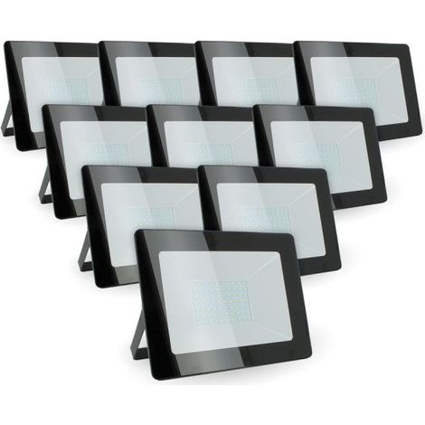 Arum Lighting – Lot de 10 projecteurs LED 100W – 9000 lumens – IP65 – Blanc froid 6000K – Angle 120° – Alimentation 220V – Durée de vie 25000h