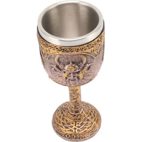 Qiilu gobelet rétro en acier inoxydable Gobelet Viking Nordique Rétro Résine Tasse à Bière en Acier Inoxydable pour deco table (1/4)