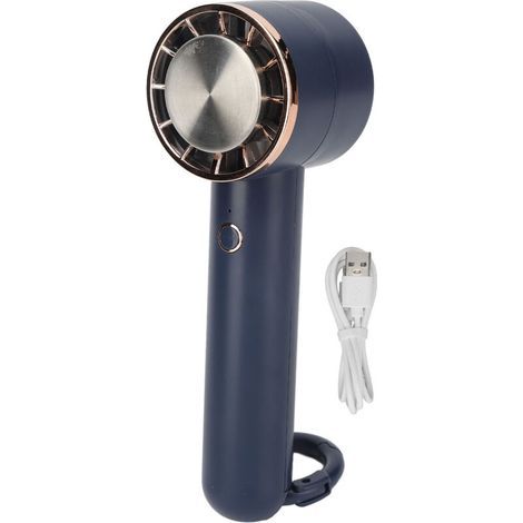 Ventilateur de poche rechargeable USB, 3 vitesses réglables, pour voyages extérieur/intérieur, bleu - Rafraîchissement portable (1/5)