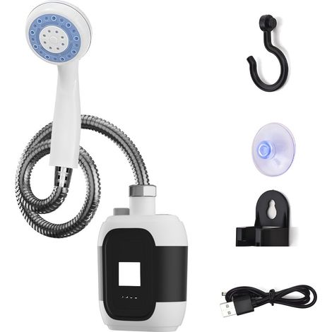Pompe de douche portable rechargeable avec tuyau - Idéale pour le camping, le lavage de voiture et le lavage des animaux. (1/5)