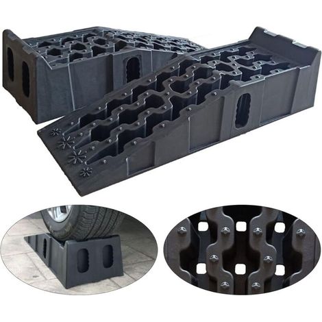 Senderpick – Rampe de chargement lourde 7T en plastique PP – Surface antidérapante – Capacité 7250 kg – Dimensions 90.5 x 30.8 cm – Lot de 2 rampes (1/5)