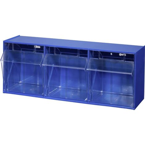 Allit 464410 Cassettiera porta minuteria VarioPlus ProFlip 3 (L x A x P) 600 x 240 x 200 mm Blu, Trasparente 1 pz. (1/2)