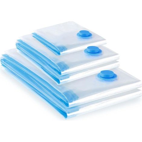 Sac Sous Vide Vetement Aspirateur, Lot de 5 (2L 80x60 + 2M 70x50 + 1S 60x40) Sac de Rangement Sous Vide Reutilisable, Housse de Rangement Sous Vide Couettes Vetement (1/5)