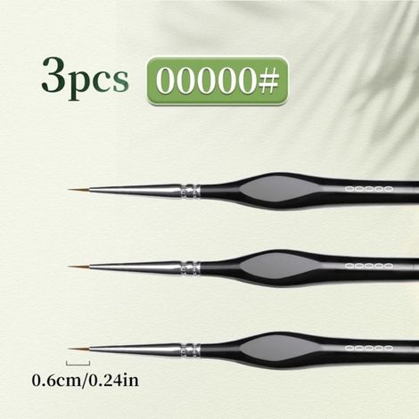 3 pinceaux à pointe fine, poils synthétiques haute précision, pour acrylique et miniatures, idéaux pour détails fins et modélisme