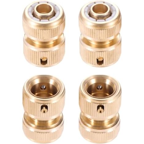 Lot de 4 connecteurs rapides en laiton pour tuyau d'arrosage de 1,27 cm, adaptateur de robinet pour arrosage à la maison, jardinage