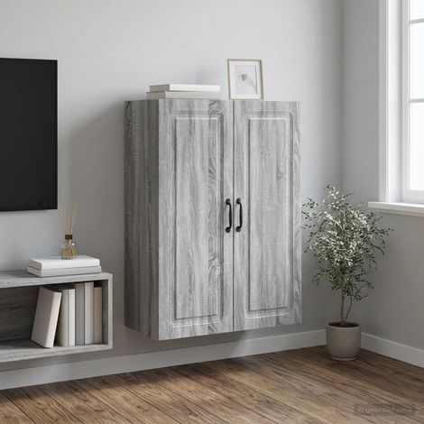 vidaXL Armoire Murale Sonoma gris 66 x 34,5 x 90 cm Bois d'ingénierie (1/5)