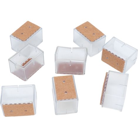 Lot de 16 protège-pieds de chaise carrés en silicone, élastiques et silencieux, pour sols en bois dur. (1/5)