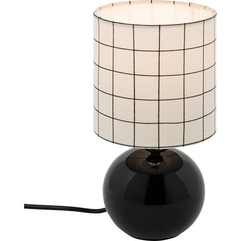 Lámpara de cerámica Timéo Motivo negro H25cm - Atmosphera créateur d'intérieur