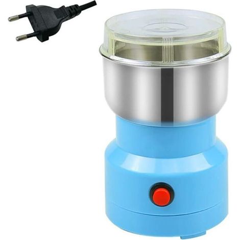 Moulin à Café Électrique, Portable Multifunction Smash Machine Céréale Moudre du Café Noix Poivre Graines, Faible Bruit Moulin pour Maison Cuisine (Bleu) (1/5)