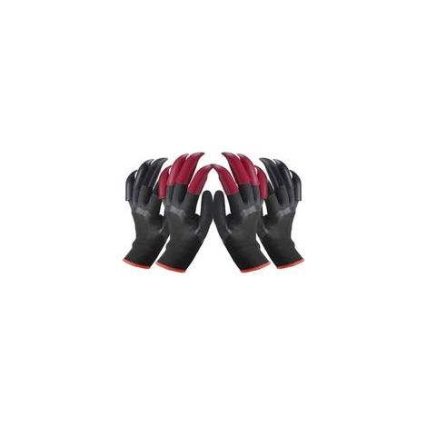 Gants de jardinage imperméables – 2 paires, taille 26×11 cm, avec 8 griffes rouges/noires par paire, idéaux pour creuser et travailler en extérieur (1/5)