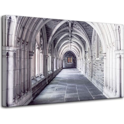 Quadro su tela "Architettura, Corridoio, Archi", 80x50 cm, Stile Barocco