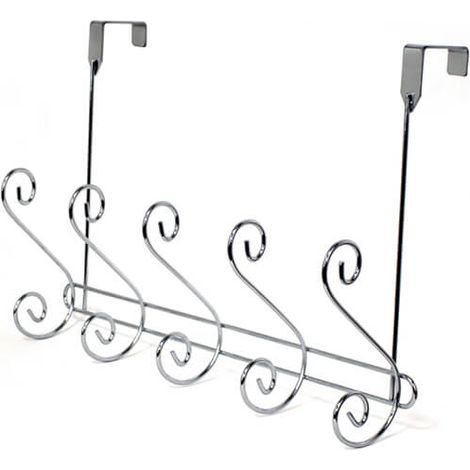 Showerdrape Lyrical Chrome Over Door Storage Hooks