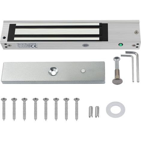 Serrure Électrique Magnétique 280kg 600lbs 12V DC Étanche avec Indicateur LED, Fail Safe (NC), Ventouse Électromagnétique pour Portail Extérieur, Garage et Porte Intérieure en Bois Métal Verre (1/5)