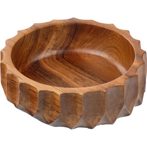 Bol / Vide poche rond D. 21 cm en bois de teck - SHARLA (1/5)