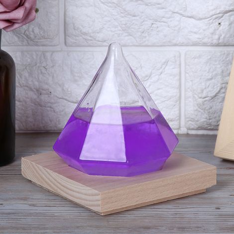 Bouteille tempête créative en forme de diamant, prévision météo, verre, artisanat, cadeau d'anniversaire, grand format, violet (1/5)