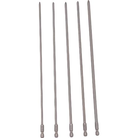 Ortviai Embouts de Vis Cruciforme PH1/PH2 – Lot de 5, Tige Hexagonale 6,35 mm, Acier Allié S2, Longueur 300 mm (1/4)