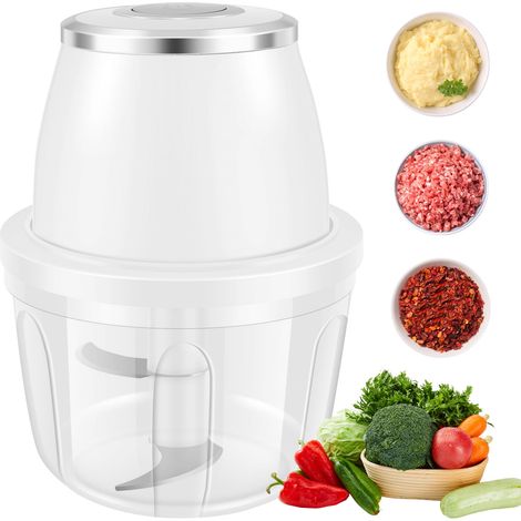 Hachoir électrique 350 ml, mini robot culinaire sans fil portable, hachoir à ail avec 3 lames tranchantes, rechargeable (1/5)