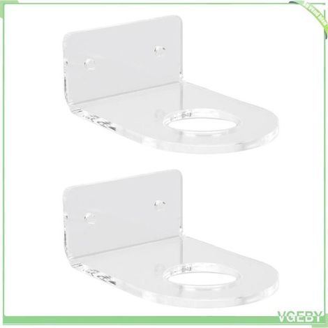 Support mural de baseball - FAFEICY - 8x6x3,3 cm - Acrylique 4mm - Lot de 2 avec vis & chevilles - Transparent Ø3 cm (1/4)