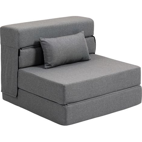 Chauffeuse avec coussin LINA grise (1/5)