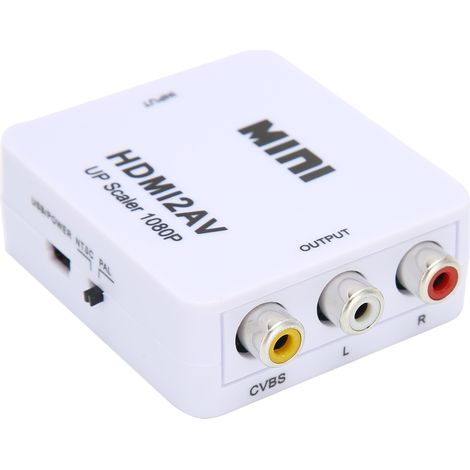 Convertisseur HDMI vers RCA AV 1080P pour TV - Adaptateur de Commutation et Division Vidéo (1/5)