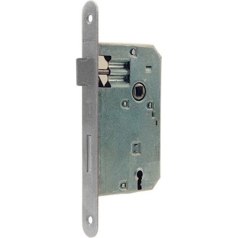 PATENT SERRATURA Q.8/70 NICHEL 50 B.TONDO S/GACCIA. Prezzo per 1 pezzo. (1/2)