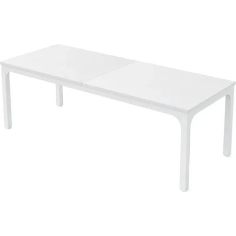 CHICFURN Mesa de comedor rectangular 200 x 70 x 75 cm en MDF blanco para 6 a 8 personas (1/5)
