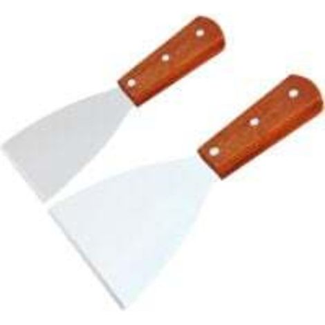 2 pièces Spatules Acier Inoxydable avec Manche Lot de Grattoirs Pâtisserie Polyvalents pour Pizza Steak et Gâteaux Outils de Cuisine Grand Petit-Crezuo