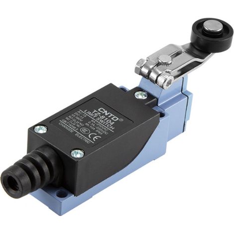 Interrupteur de fin de course TZ-8104 AC 250 V 6 A DC 220 V 0,3 A 1NO + 1NF, interrupteur de fin de course momentané SPDT, étanche, réarmement automatique, levier à galet rotatif, bras à galet réglabl (1/5)