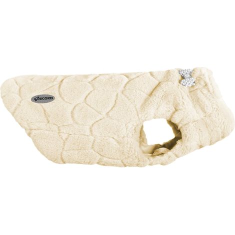 Cappotto in eco pelliccia con chiusura a strappo modello Victoria per cani: XS lunghezza 30 cm