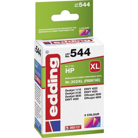 edding Tintenpatrone 18-544 wie HP 302XL F6U67AE colour (1/3)